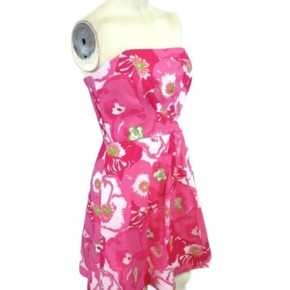 Lilly Pulitzer Pink Cherry Begonias Bloom Dress 4 - Picture 4 of 8